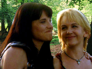 Xena and Gabrielle happy