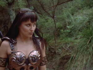 Xena threatening Egyptian woman
