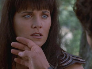 Ares touching Xena's face